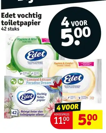 Kruidvat Edet vochtig toiletpapier 42 stuks aanbieding