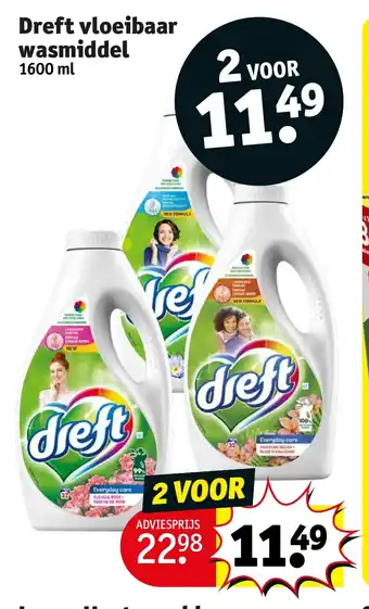 Kruidvat Dreft vloeibaar wasmiddel 1600 ml aanbieding