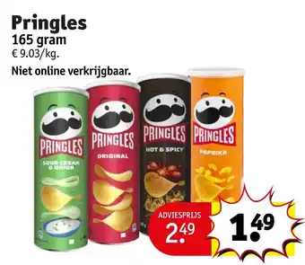 Kruidvat Pringles 165 gram aanbieding