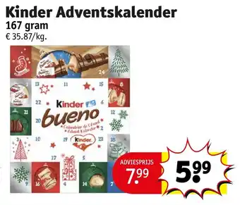 Kruidvat Kinder Adventskalender 167 gram aanbieding