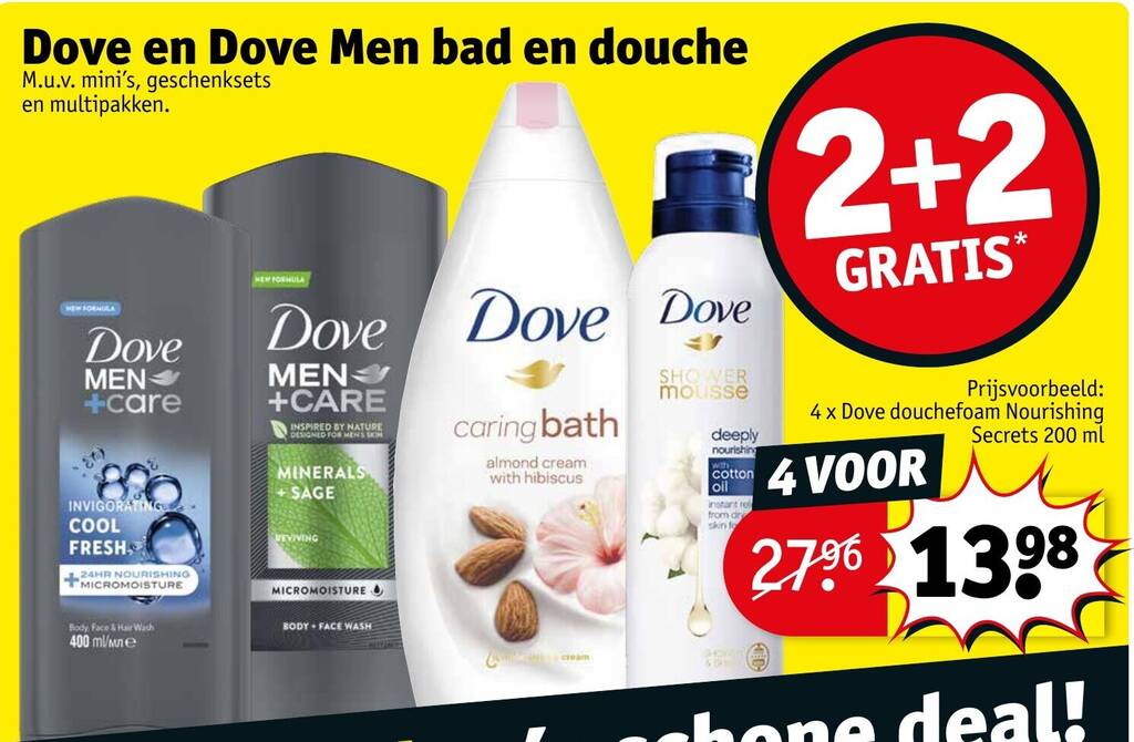Dove en Dove Men bad en douche promotie bij Kruidvat