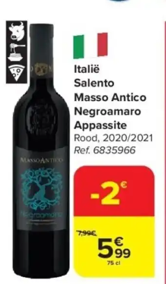 Carrefour Italië Salento Masso Antico Negroamaro Appassite aanbieding