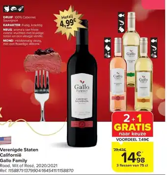Carrefour Verenigde Staten Californië Gallo Family aanbieding