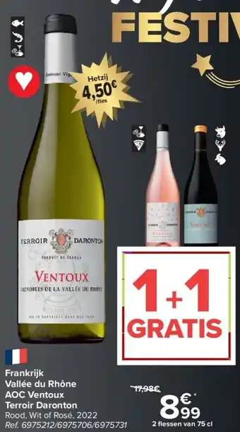 Frankrijk Vallée du Rhône AOC Ventoux Terroir Daronton