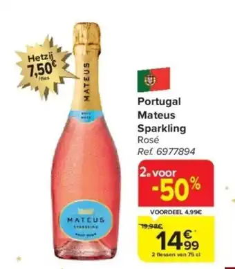 Carrefour Portugal Mateus Sparkling Rosé aanbieding