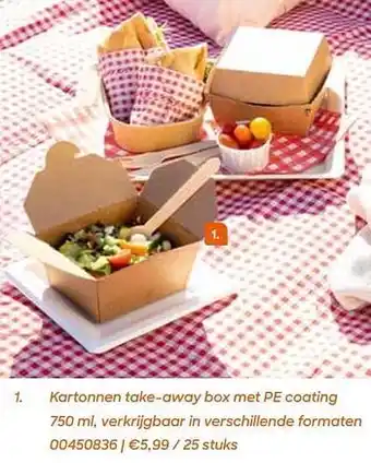 Kartonnen take-away box met pe coating