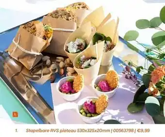 Stapelbare rvs plateau