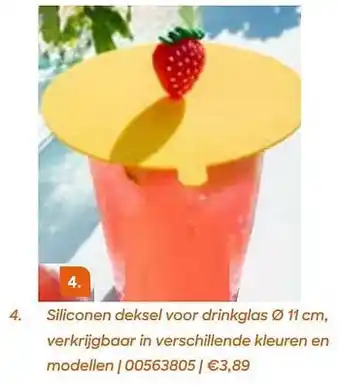 AVA Siliconen deksel voor drinkglas aanbieding