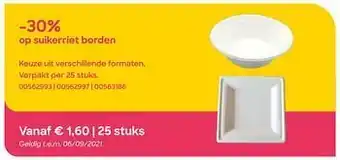 -30% op suikerriet borden
