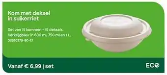 Kom met deksel in suikerriet