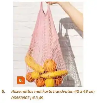 AVA Roze nettas met korte handvaten aanbieding