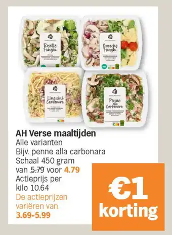 Albert Heijn Ah verse maaltijden aanbieding