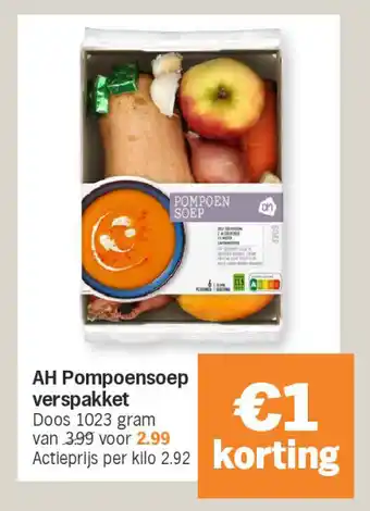 Albert Heijn Ah pompoensoep verspakket aanbieding