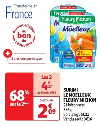 Auchan SURIMI LE MOELLEUX FLEURY MICHON aanbieding
