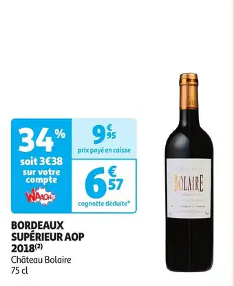 Auchan BORDEAUX SUPÉRIEUR AOP 2018 aanbieding