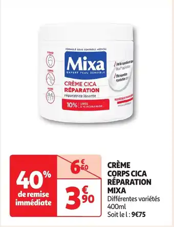 Auchan CRÈME CORPS CICA RÉPARATION MIXA 400 mL aanbieding