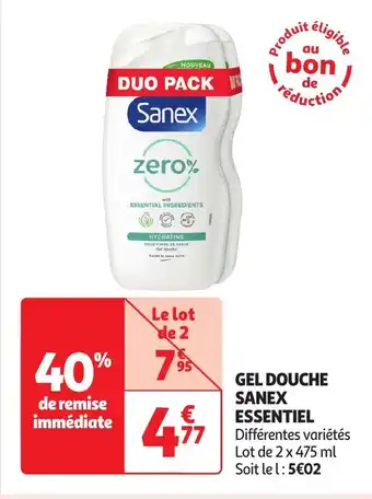 Auchan GEL DOUCHE SANEX ESSENTIEL aanbieding