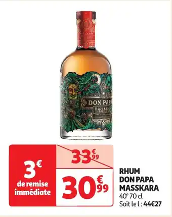 Auchan RHUM DON PAPA MASSKARA 40° 70 cl aanbieding