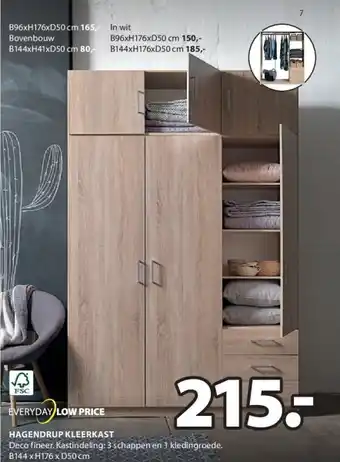 Jysk Hagendrup kleerkast aanbieding