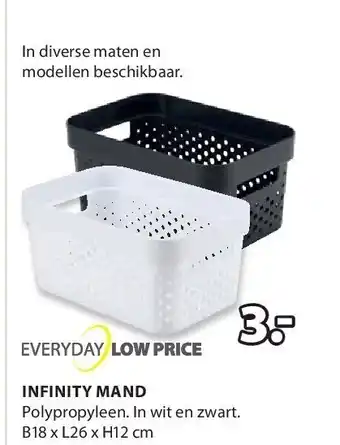 Jysk Infinity mand aanbieding