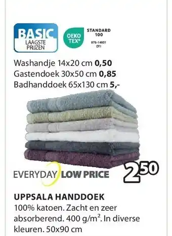 Jysk Uppsala handdoek aanbieding