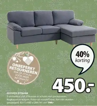 Jysk Gedved zitbank aanbieding