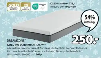 Jysk Gold f95 schuimmatras aanbieding