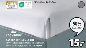 Jysk Sandra satijnen laken aanbieding