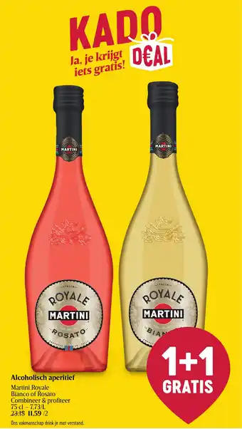 Delhaize Alcoholisch aperitief Martini Royale Bianco of Rosato 75 cl aanbieding