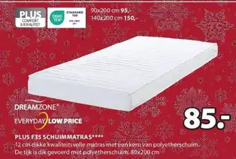 Jysk Plus f35 schuimmatras aanbieding