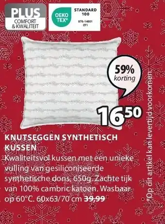 Jysk Knutseggen synthetisch kussen aanbieding