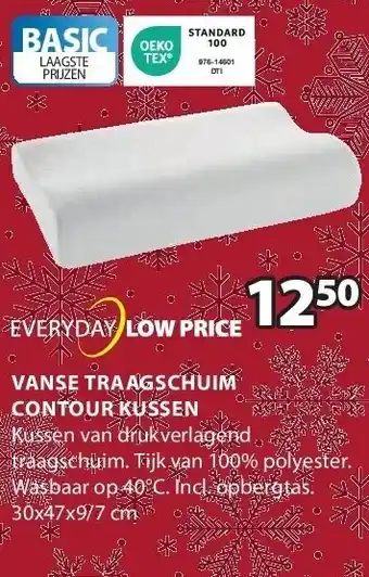 Jysk Vanse traagschuim contour kussen aanbieding