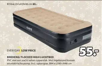 Bredeng/ flocked high luchtbed