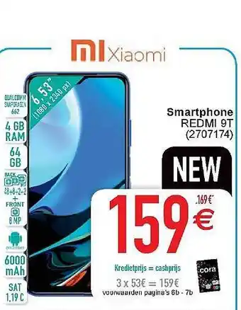 Cora Mi Xiaomi Smartphone Redmi 9t aanbieding