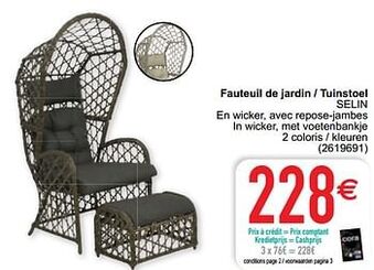Cora Fauteuil de jardin - tuinstoel selin aanbieding