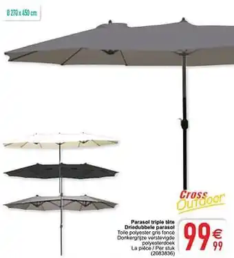 Cora Parasol triple tête driedubbele parasol aanbieding
