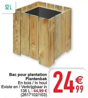 Bac pour plantation plantenbak