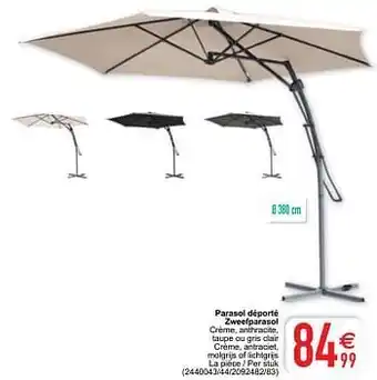 Cora Parasol déporté zweefparasol aanbieding