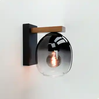 Bol.com Eglo filago wandlamp - e27 - 20 cm - bruin/zwart - glas aanbieding