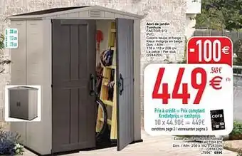 Cora Abri de jardin tuinhuis factor pvc aanbieding