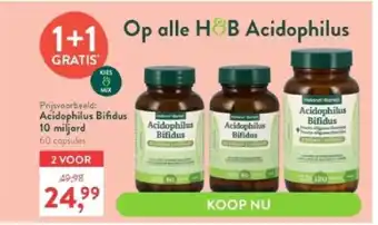 Holland & Barrett Acidophilus bifidus 10 miljard 60 capsules aanbieding