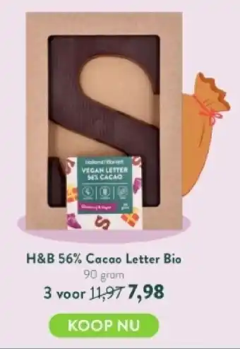 Holland & Barrett H&b 56% cacao letter bio aanbieding