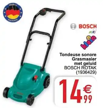 Cora Tondeuse sonore grasmaaier met geluid bosch rotak aanbieding