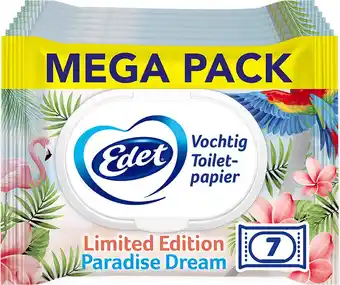 Bol.com Edet paradise dream vochtig wc papier - 7 stuks - limited edition aanbieding