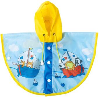 Bol.com Heless regencape zeilen junior polyethyleen blauw mt 35-45 cm aanbieding