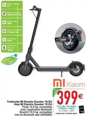 Cora Trottinette mi electric scooter 1s eu step mi electric scooter 1s eu aanbieding