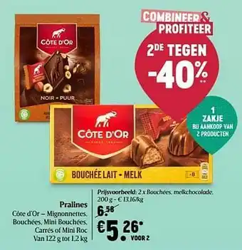 Côte d’or bouchées, melkchocolade