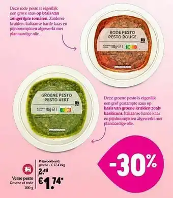 Delhaize Verse pesto groene aanbieding