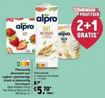 Delhaize Alpro ongezoete haverdrank aanbieding