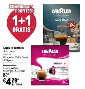 Delhaize Lavazza espresso lungo aanbieding